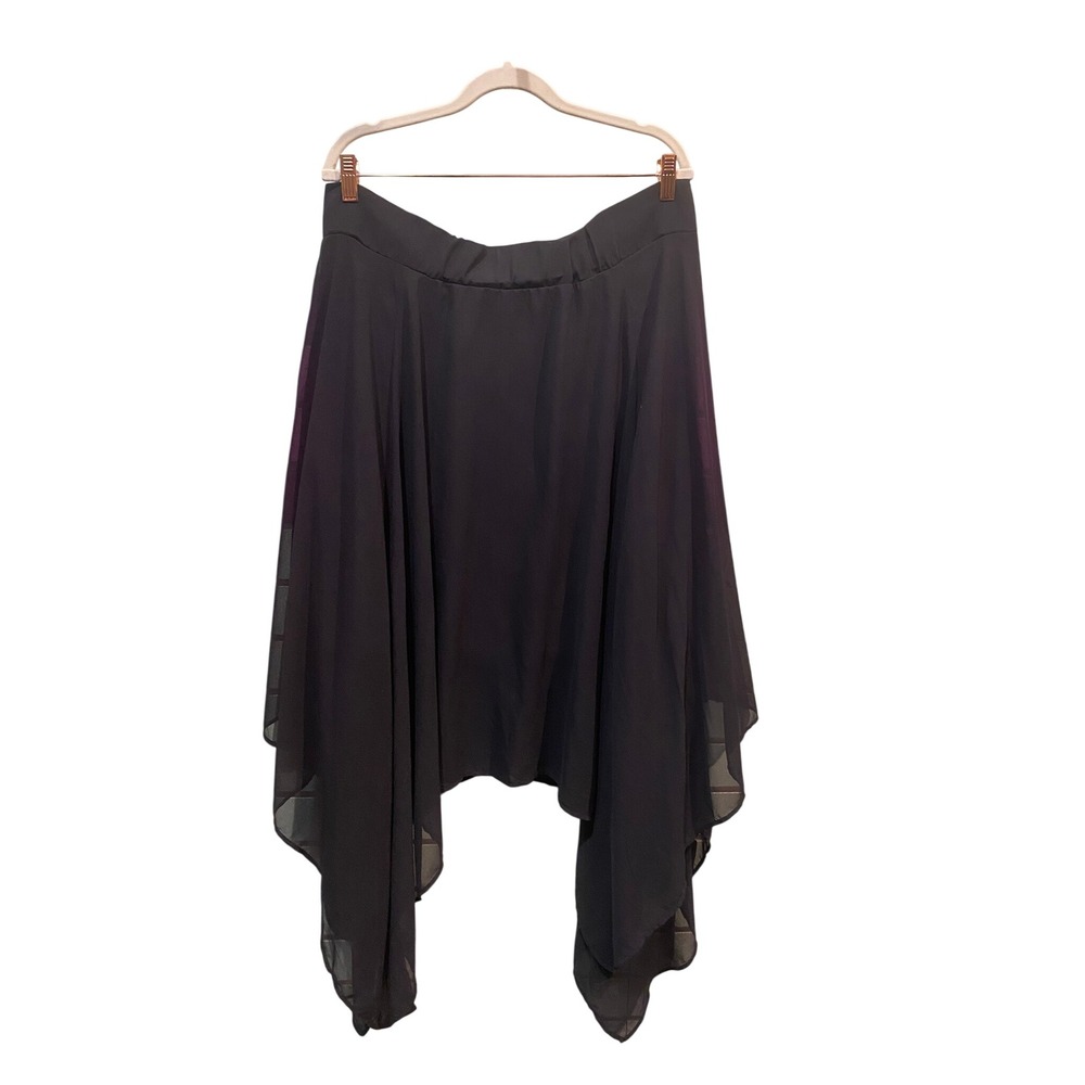Killstar Black Handkerchief Hem Gothic Chiffon Skirt Plus Size 3XL asymetrical